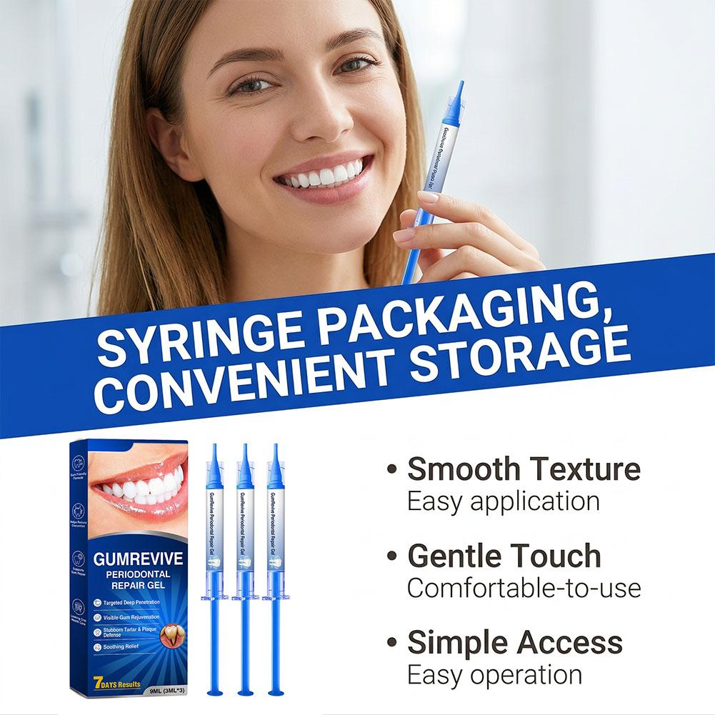 Teeth Whitening Gel Syringes - Gel Reparador Periodontal para Gengivas, Seringa,