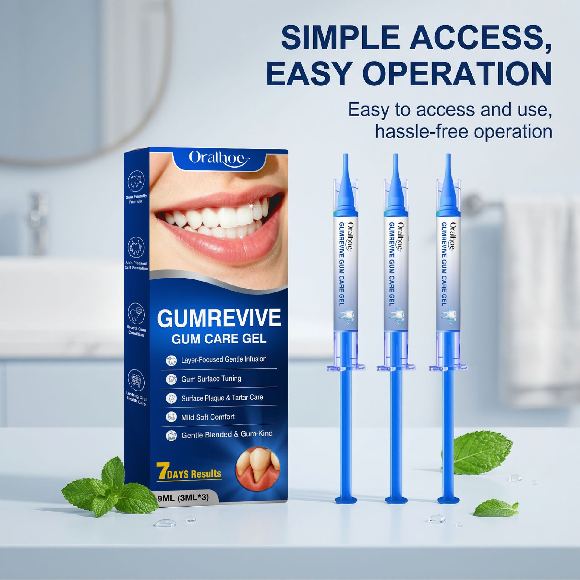 Teeth Whitening Gel Syringes - Gel para Cuidado Oral 3 Peças,