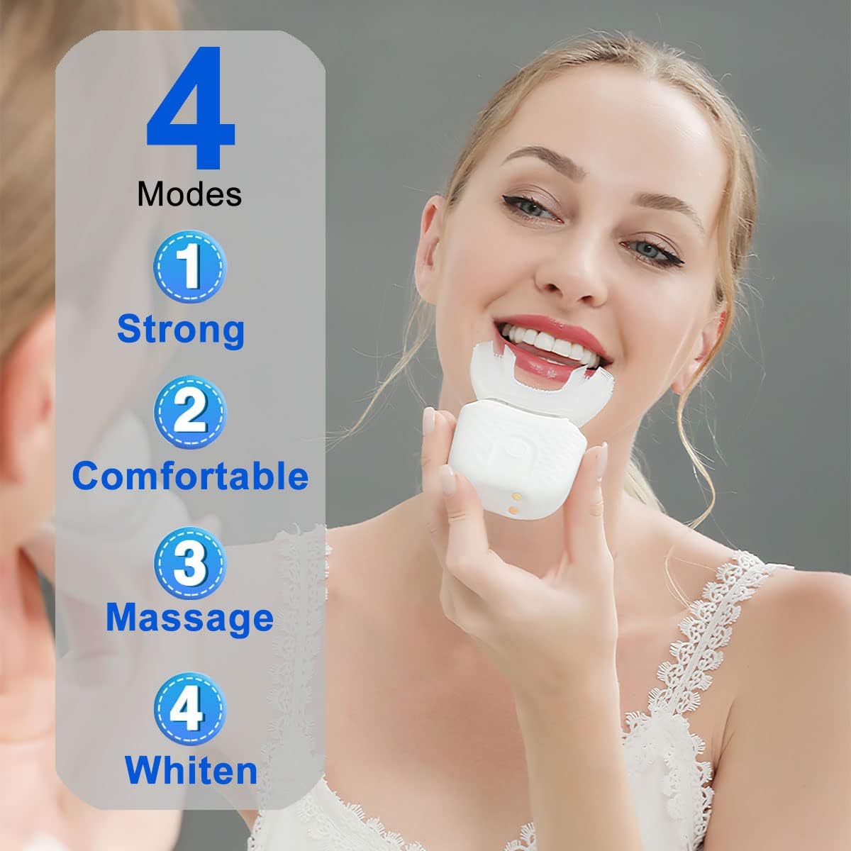 U-Shaped Escova Elétrica Autom - Teeth Whitening Kit With Light avaliação e preço
