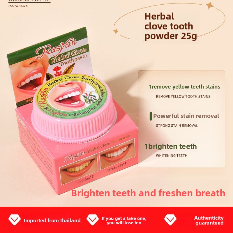 Pó Dental Herbal Rasyan Thai C - Teeth Whitening Co avaliação e preço