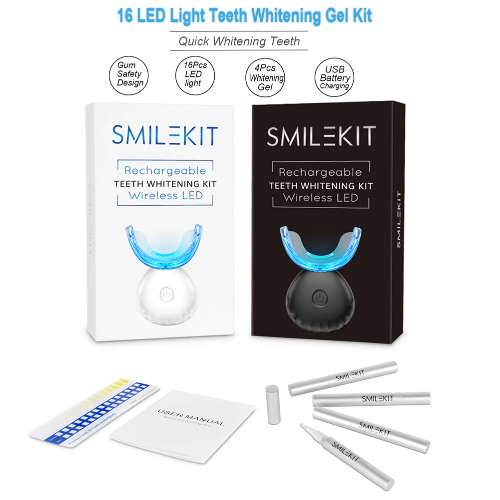 Kit de clareamento dental dos  - Teeth Whitening Kit With Light avaliação e preço