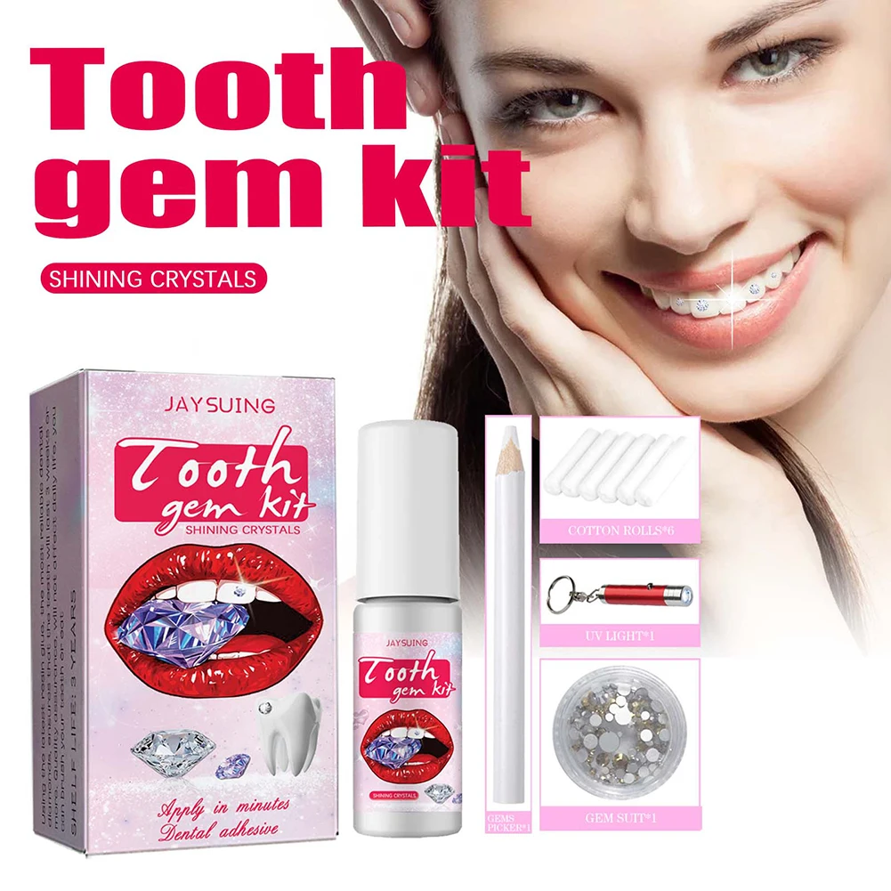Dente Gems Kit com Cura Cola L - Teeth Whitening Kit With Light avaliação e preço