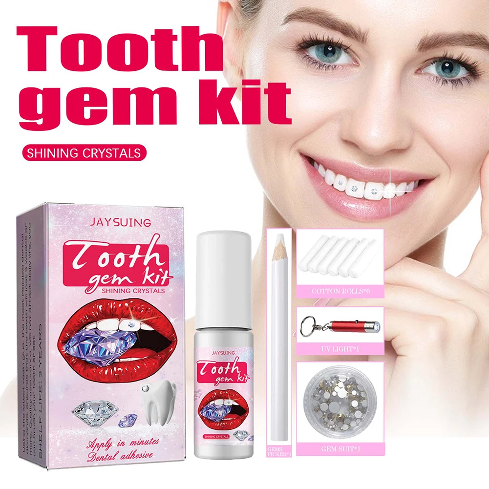 Dente Gems Kit com Cura Cola L - Teeth Whitening Kit With Light avaliação e preço